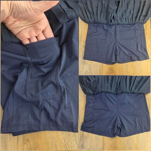 ☔️🩵⏭️NWT Blue Racerback Sleeveless Top & Pleated Skort Set Medium - Picture 11 of 13